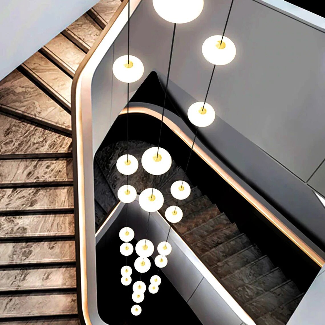 CAMINO Staircase Long Modern Pendant Light P5264 – ULURU Lighting