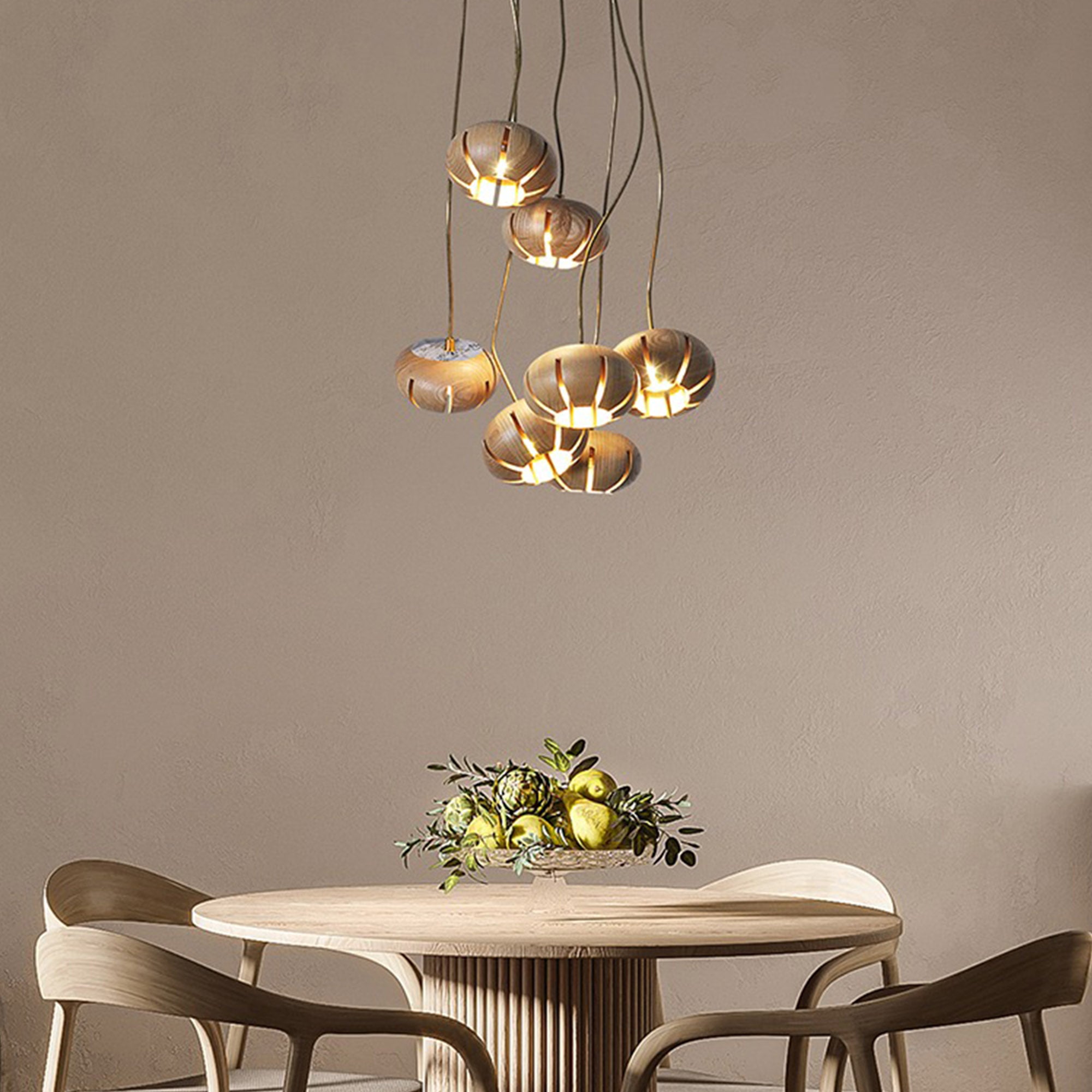 ZOLA Modern Wood Creative Pendant Light P5303 | ULURU Lighting