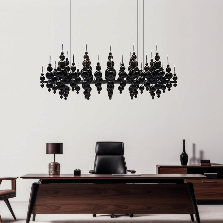 ARI Black Glass Chandelier Modern