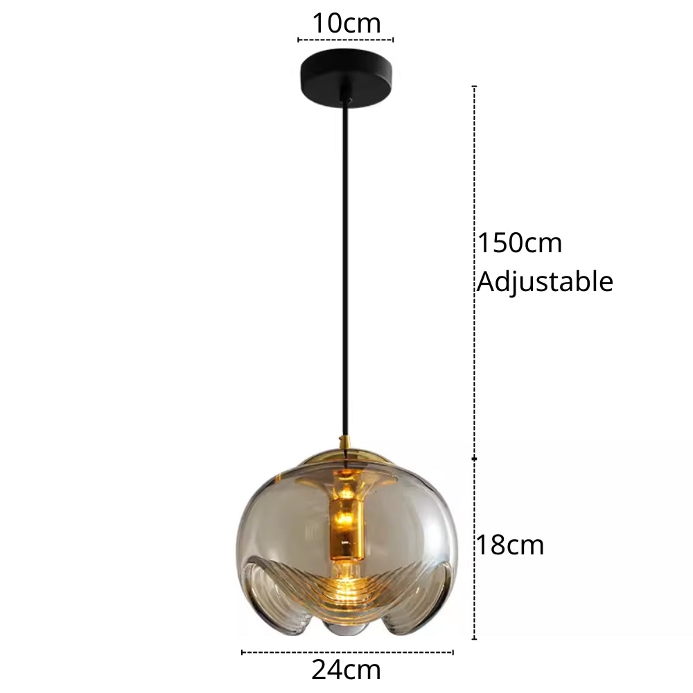 UMI Black and Gold Glass Pendant Light