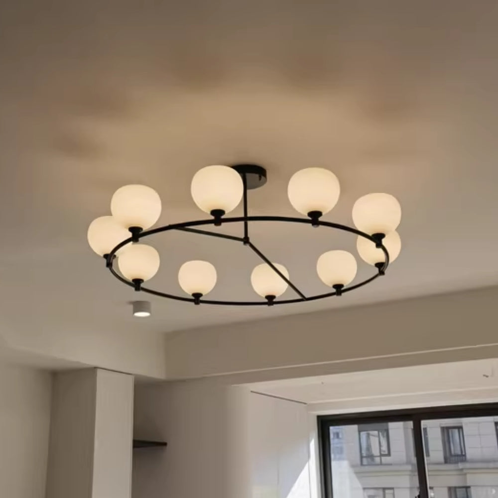 WO Black and Brass Modern Chandelier