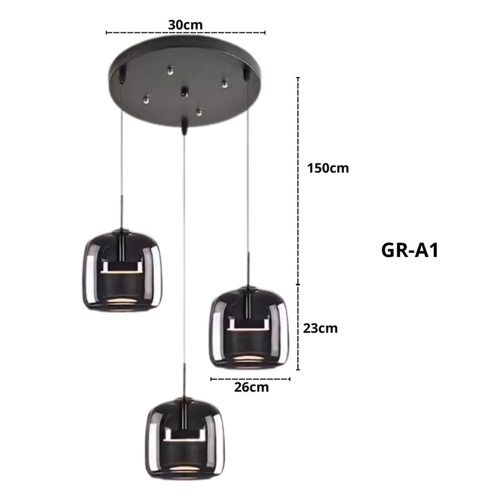 ULIS Black Glass Pendant Light Kitchen