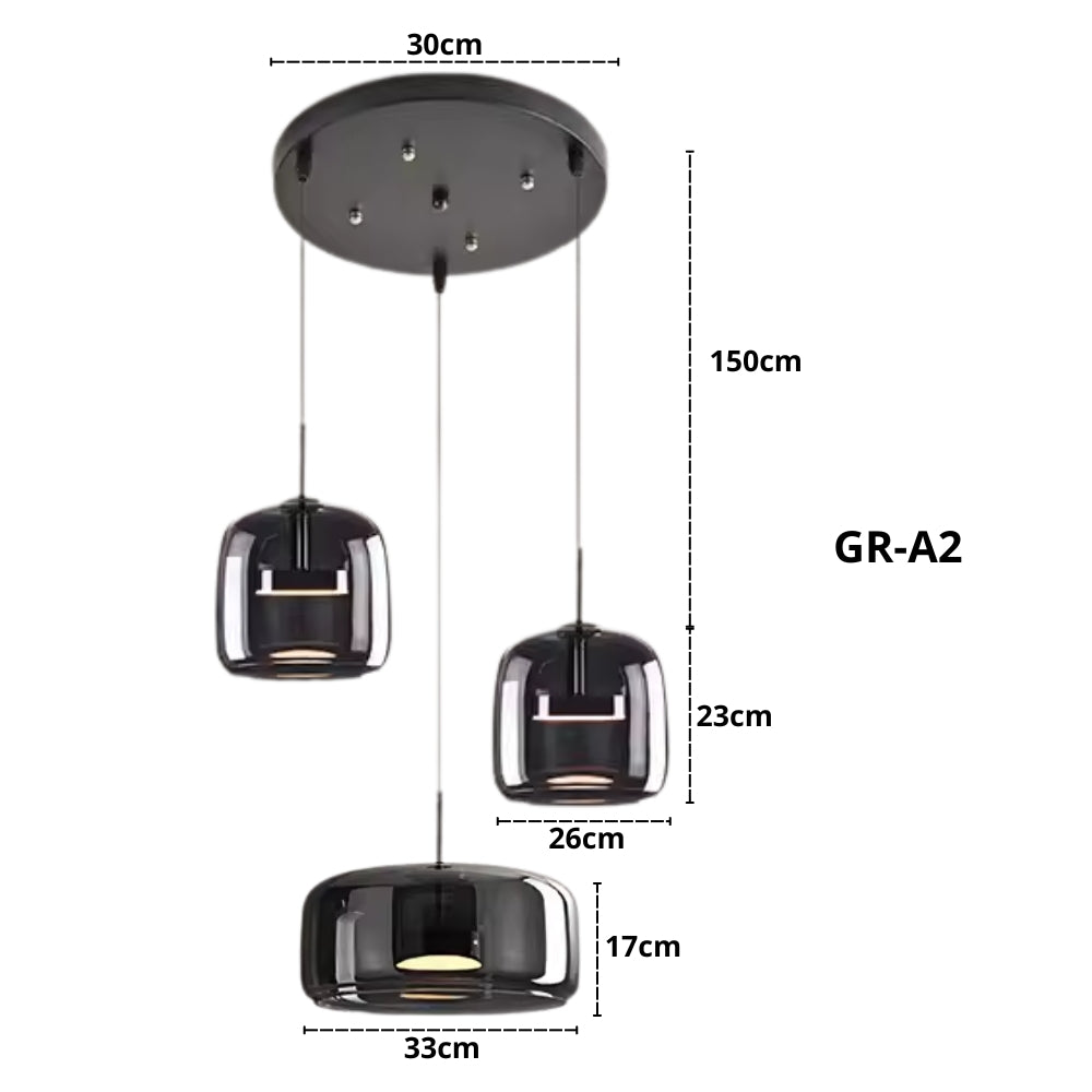 ULIS Black Glass Pendant Light Kitchen