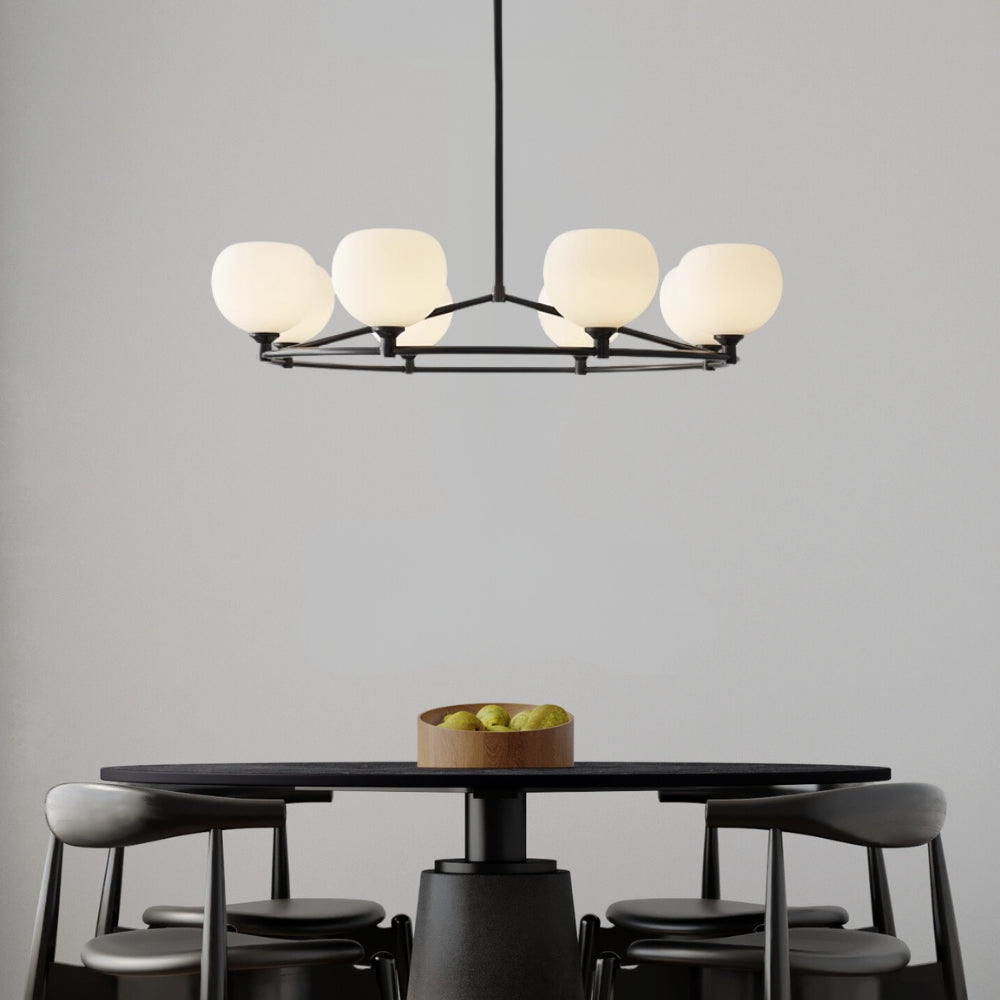 WO Black and Brass Modern Chandelier