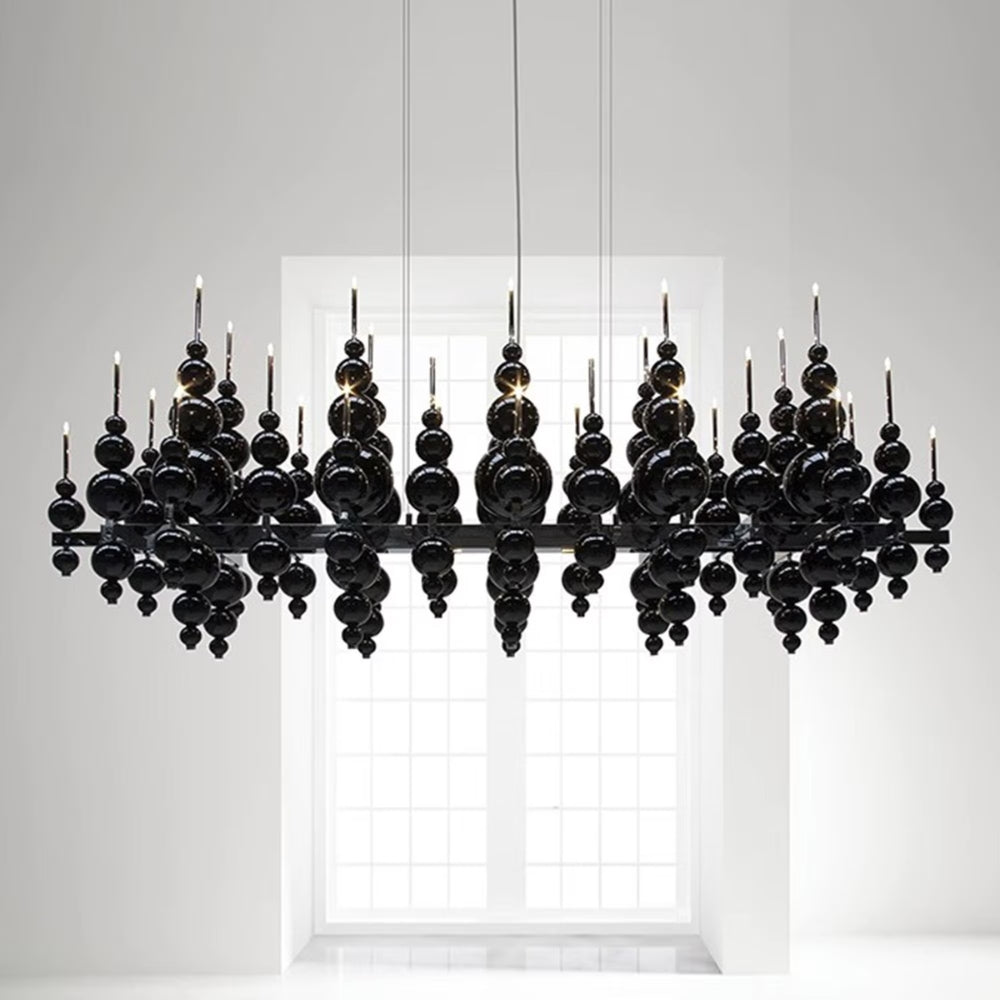 ARI Black Glass Chandelier Modern