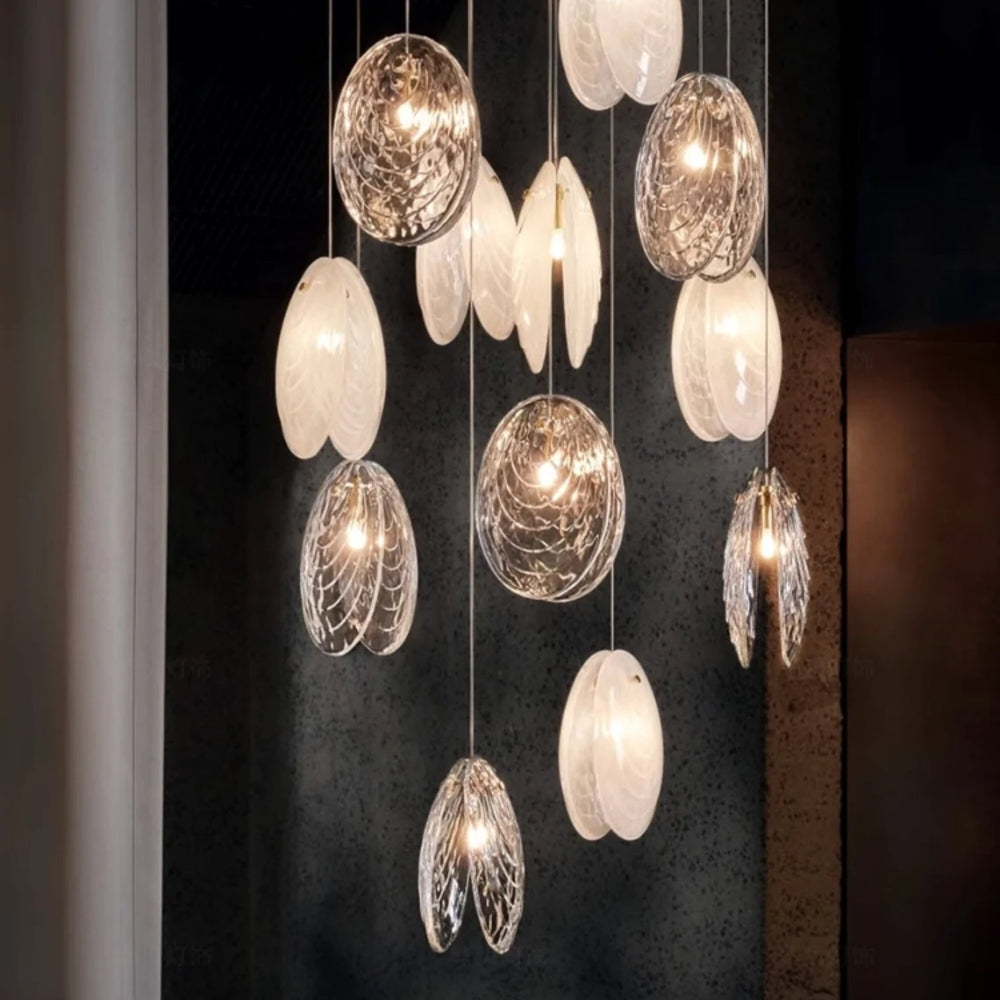 Scalloped Glass Modern Pendant Light