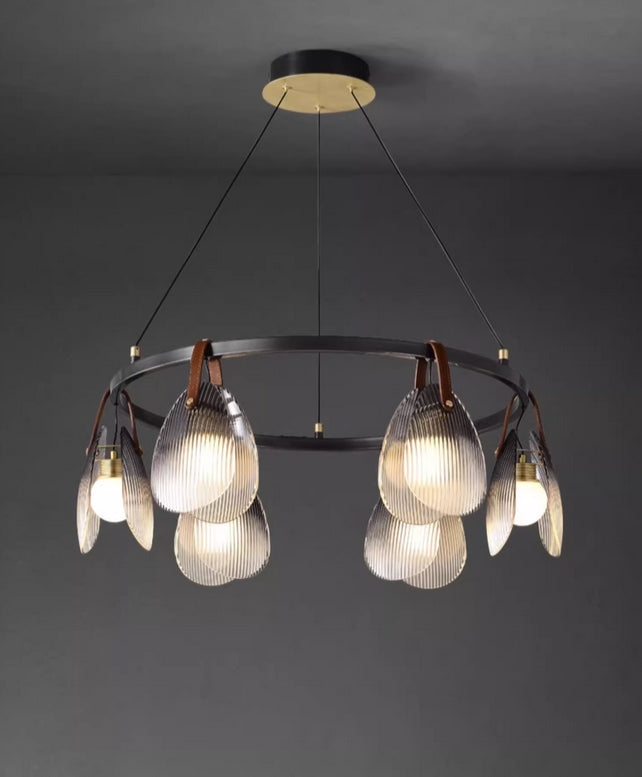 Shell Glass Linear Chandelier Modern