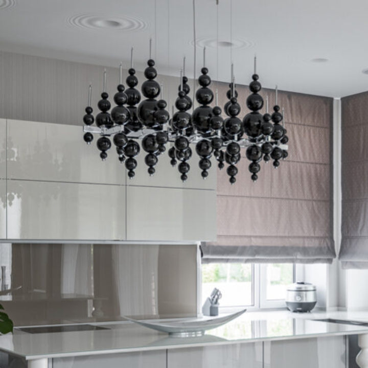 ARI Black Glass Chandelier Modern