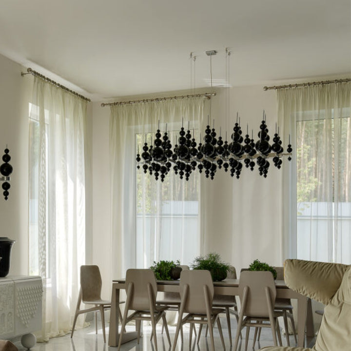 ARI Black Glass Chandelier Modern