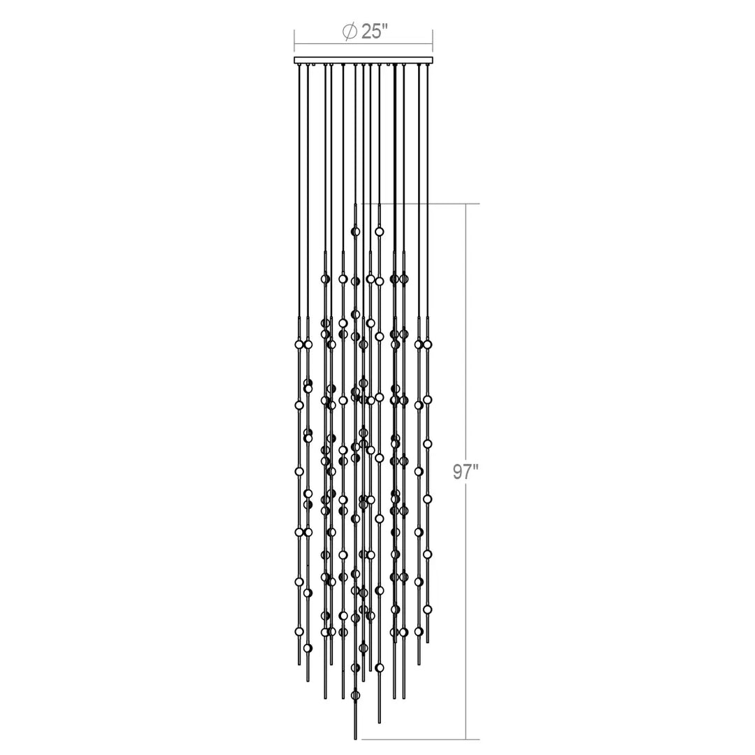 Raindrops Glass Staircase Chandelier