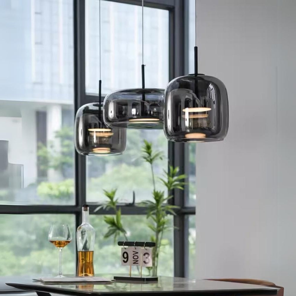 ULIS Black Glass Pendant Light Kitchen