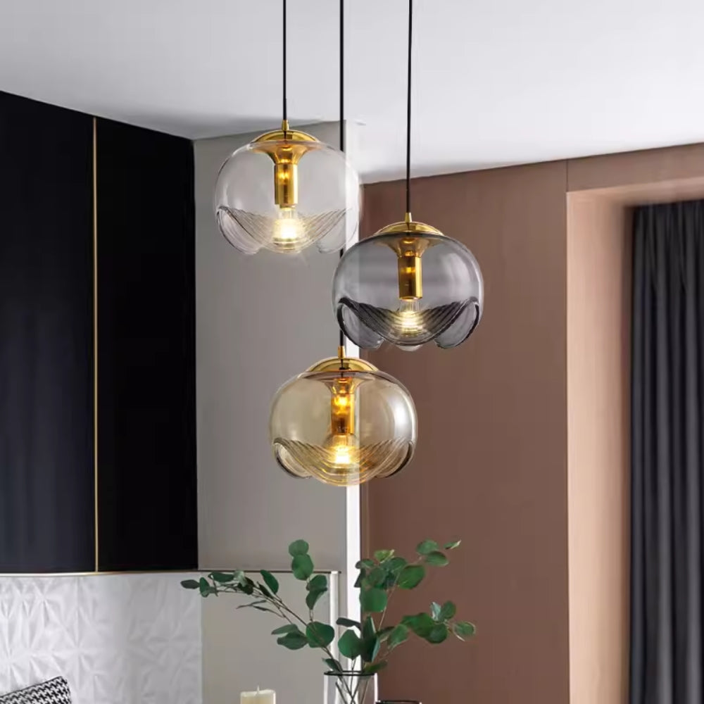 UMI Black and Gold Glass Pendant Light