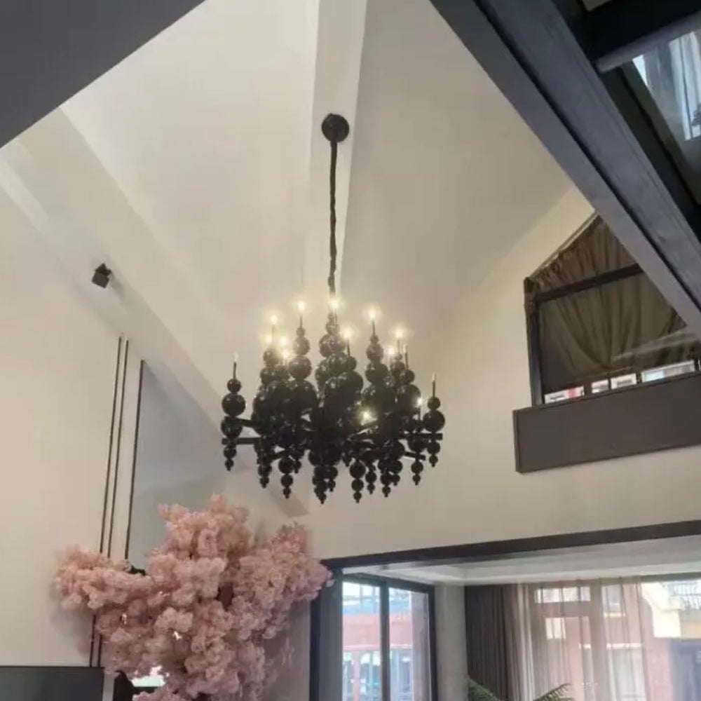 ARI Black Glass Chandelier Modern