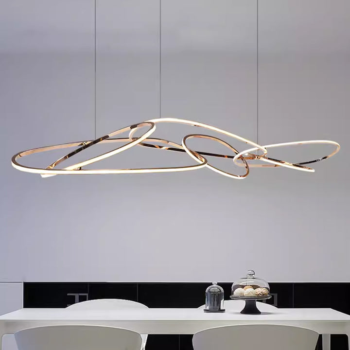 Custom Group Nickel Ring Modern Chandelier