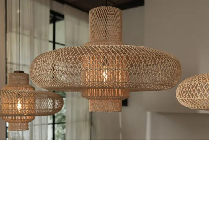 ZINO Nordic Black Rattan Pendant Light