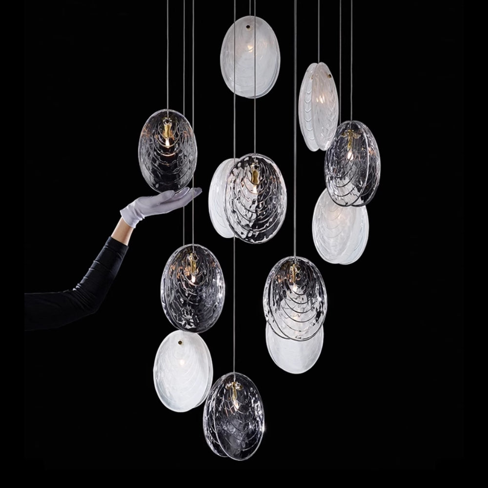 Scalloped Glass Modern Pendant Light