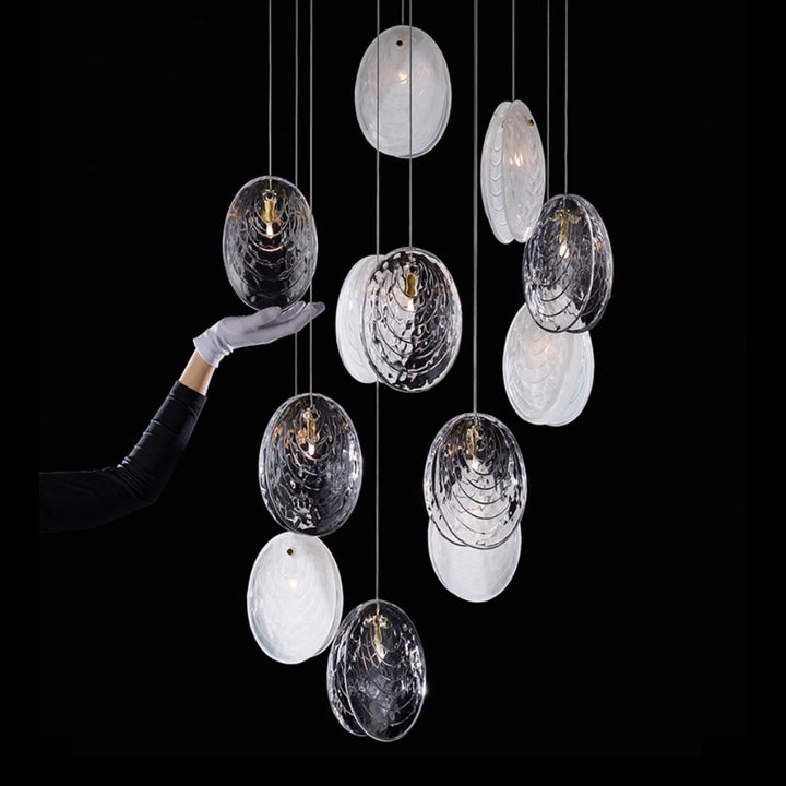 Scalloped Glass Modern Pendant Light