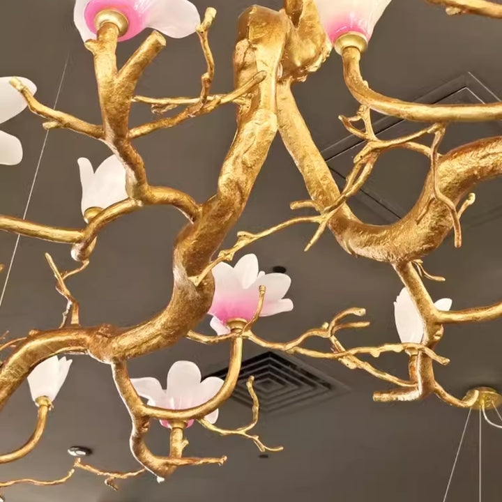 FLOWER Brass Tree Branch Chandelier