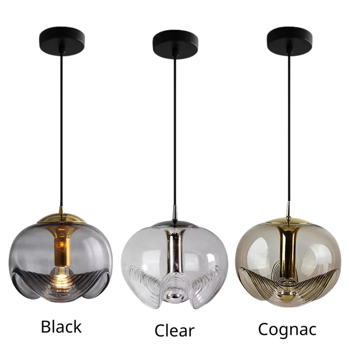 UMI Black and Gold Glass Pendant Light