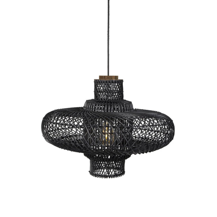 ZINO Nordic Black Rattan Pendant Light