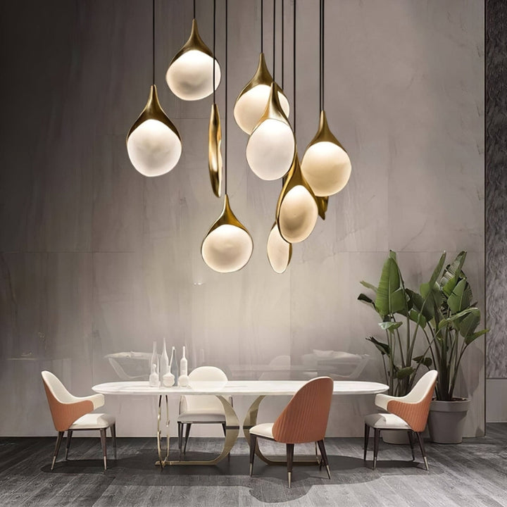 AITANA Sculptural Gold LED Modern Interiors Pendant Light