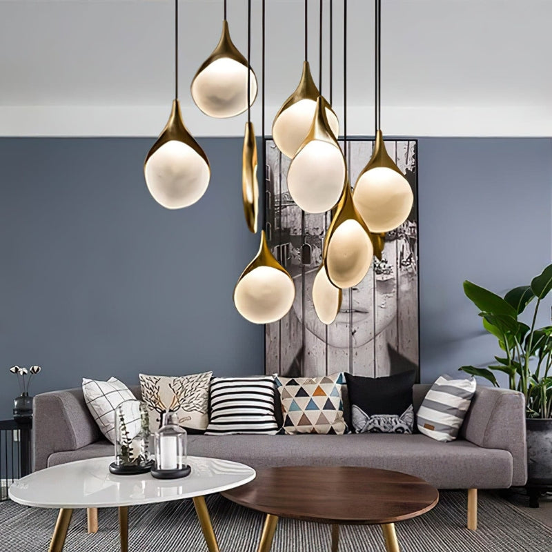 AITANA Sculptural Gold LED Modern Interiors Pendant Light