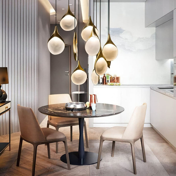 AITANA Sculptural Gold LED Modern Interiors Pendant Light