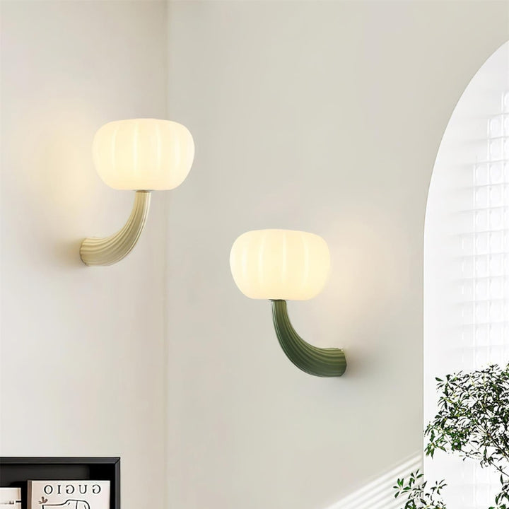 ALAYA Modern Mushroom Curved Arm Design Wall Light