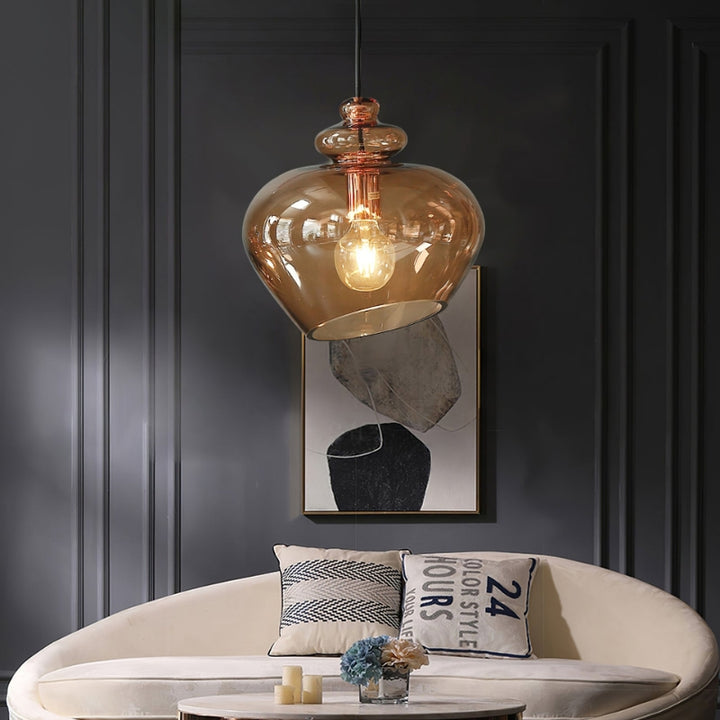 ALEIA Toned Glass Dining Living Spaces Pendant Light