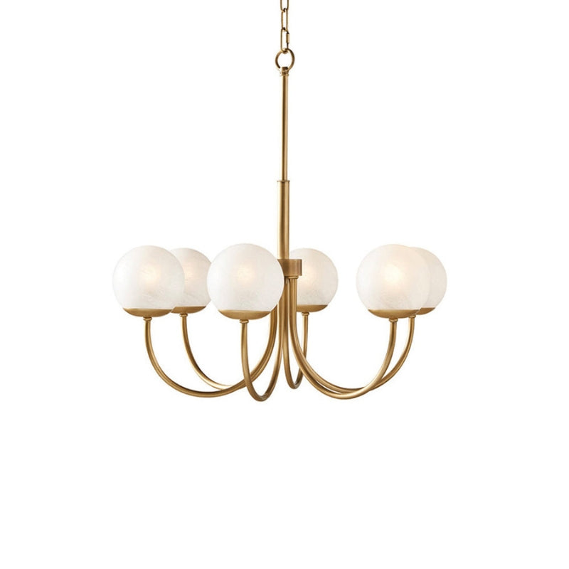 ALINA Frosted Glass Brass Modern Globe Chandelier