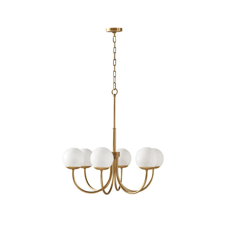 ALINA Frosted Glass Brass Modern Globe Chandelier