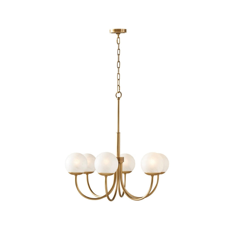 ALINA Frosted Glass Brass Modern Globe Chandelier