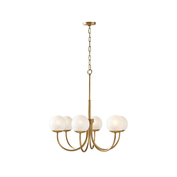 ALINA Frosted Glass Brass Modern Globe Chandelier