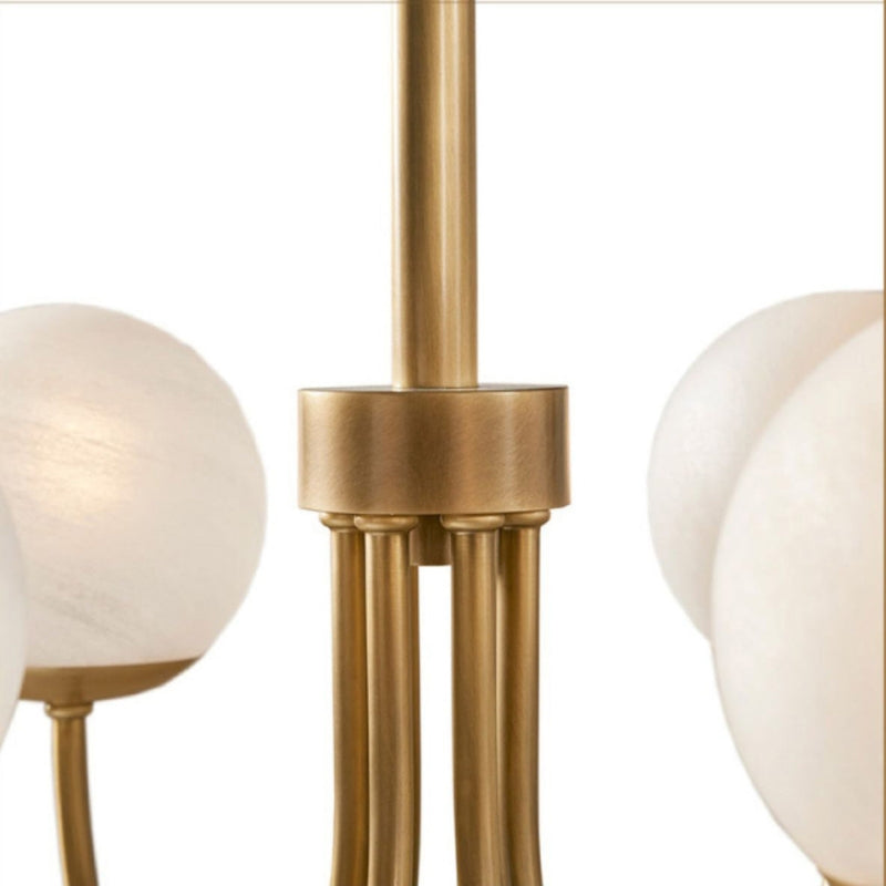 ALINA Frosted Glass Brass Modern Globe Chandelier