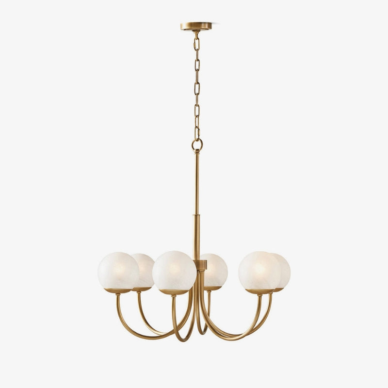 ALINA Frosted Glass Brass Modern Globe Chandelier