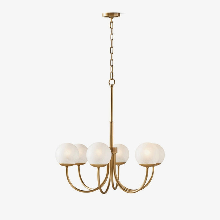 ALINA Frosted Glass Brass Modern Globe Chandelier