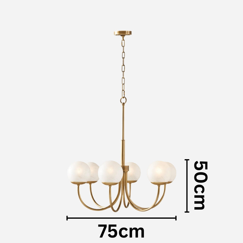 ALINA Frosted Glass Brass Modern Globe Chandelier