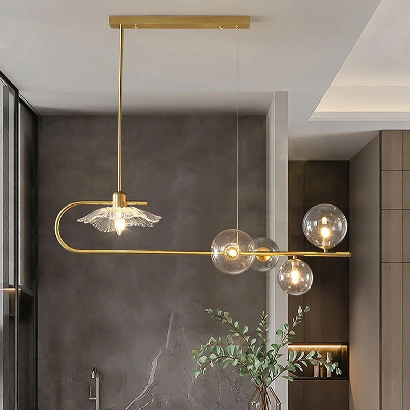 AMIRI Modern Glass Gold Elegant Lighting Chandelier