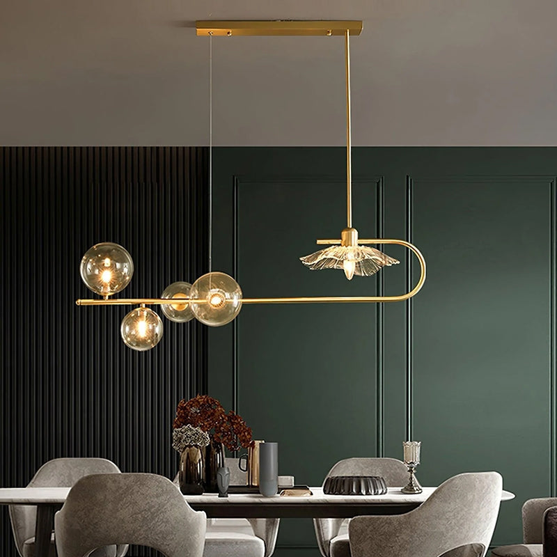 AMIRI Modern Glass Gold Elegant Lighting Chandelier
