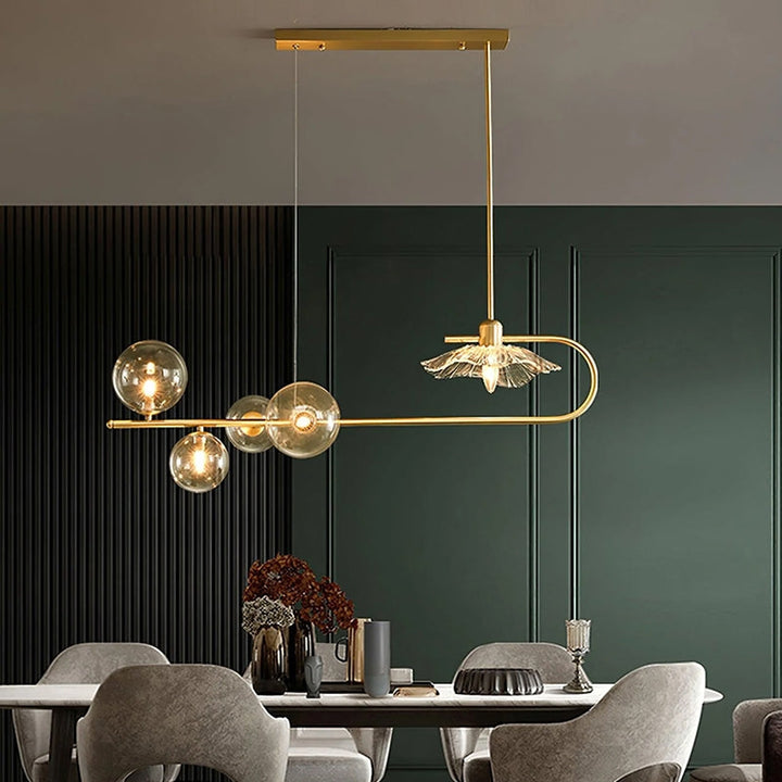 AMIRI Modern Glass Gold Elegant Lighting Chandelier