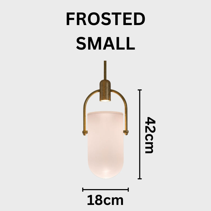 ANIKA Modern Architectural Frosted Glass Gold Pendant Light