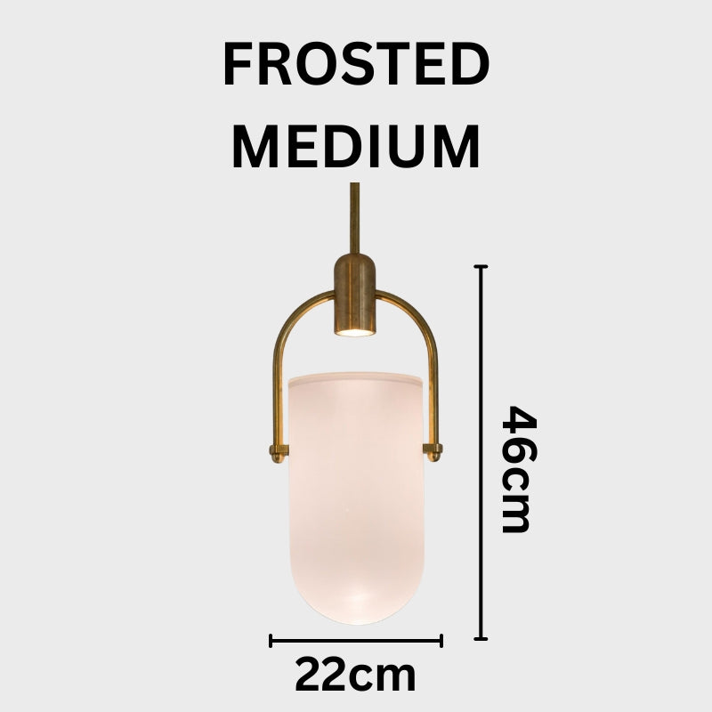 ANIKA Modern Architectural Frosted Glass Gold Pendant Light