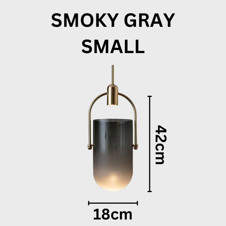 ANIKA Modern Architectural Frosted Glass Gold Pendant Light