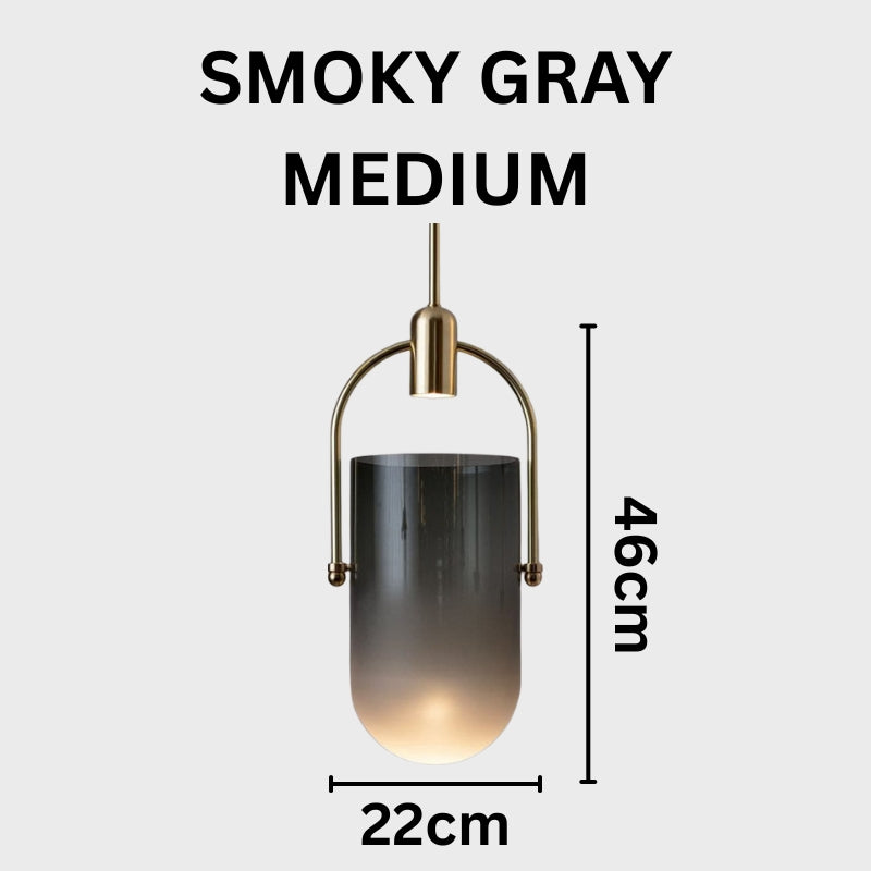 ANIKA Modern Architectural Frosted Glass Gold Pendant Light