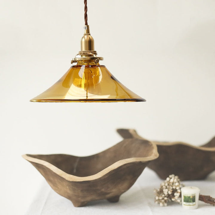 Arleth Warm Amber Glass Pendant Light