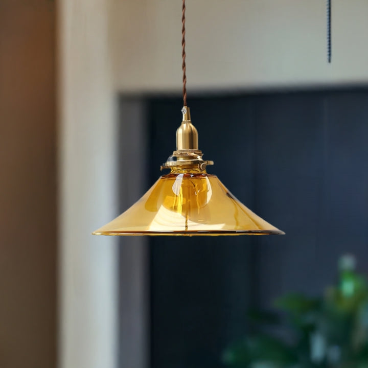 Arleth Warm Amber Glass Pendant Light