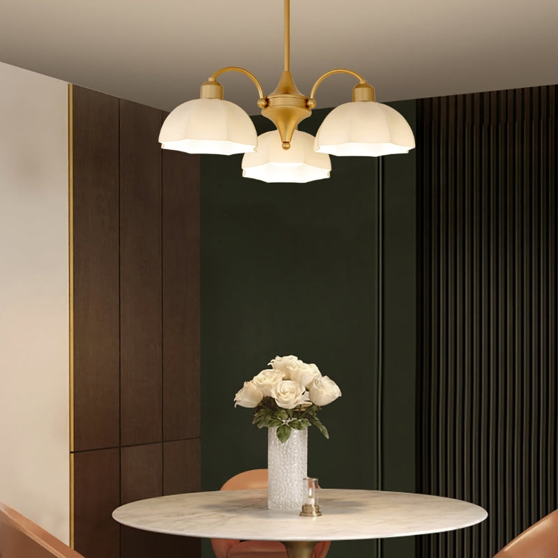 BAYLOR Frosted Glass Bell Modern Soft Ambient Glow Chandelier