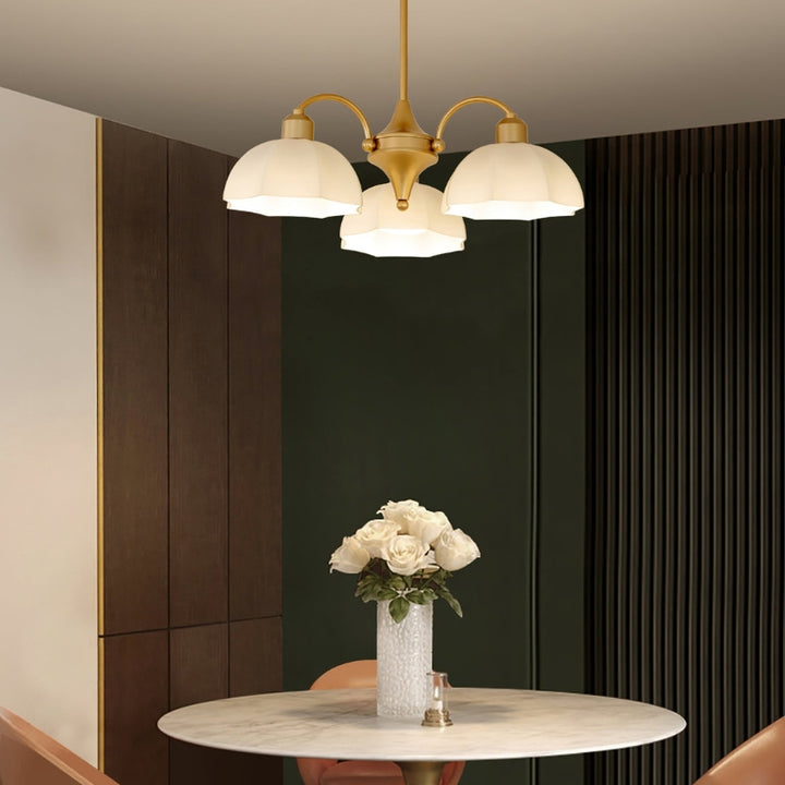 BAYLOR Frosted Glass Bell Modern Soft Ambient Glow Chandelier