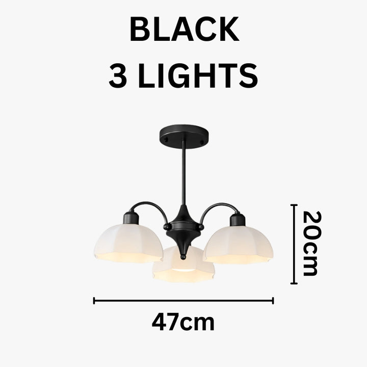 BAYLOR Frosted Glass Bell Modern Soft Ambient Glow Chandelier