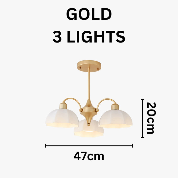 BAYLOR Frosted Glass Bell Modern Soft Ambient Glow Chandelier